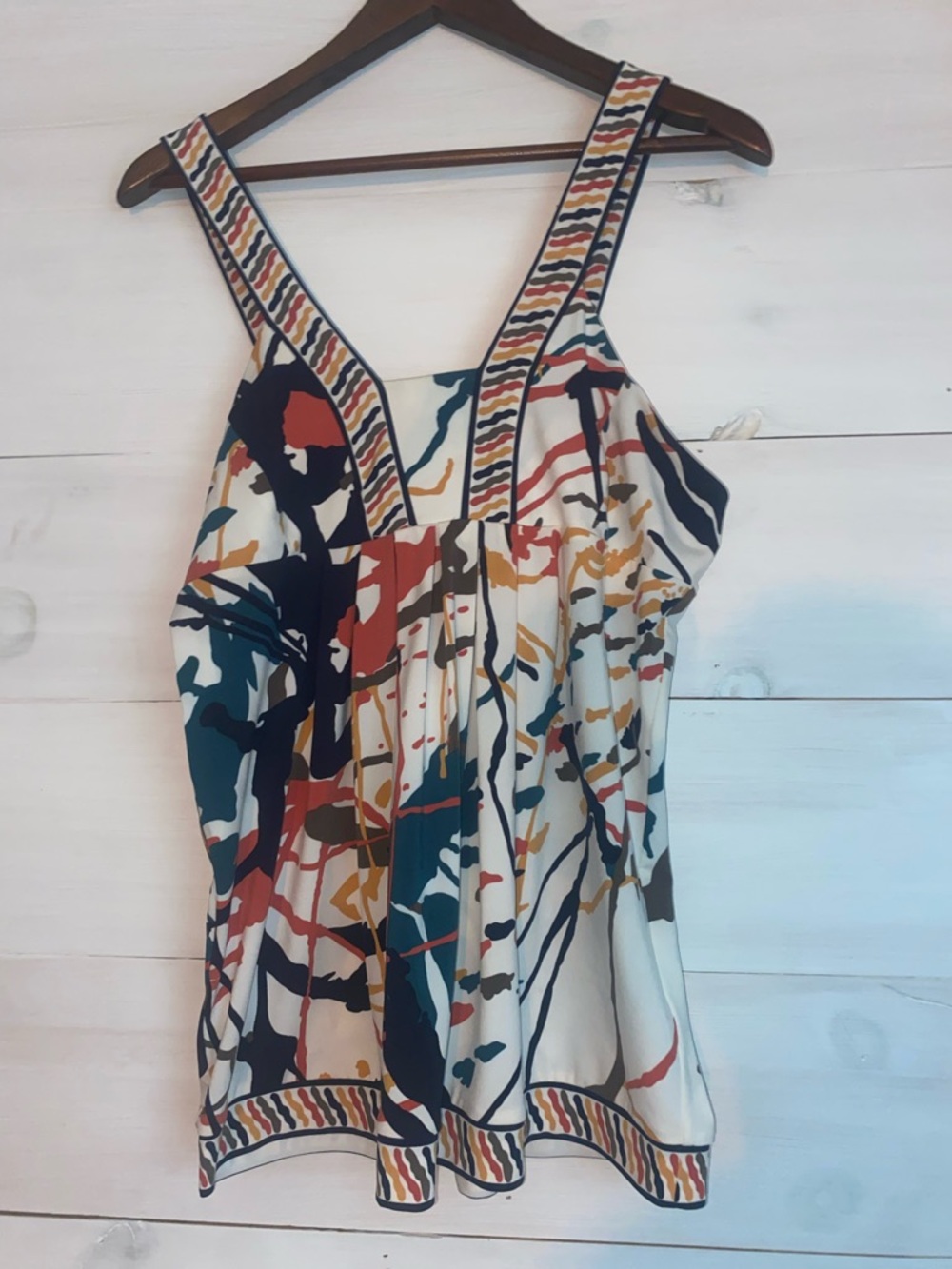 BCBGMAXAZRIA Abstract Paint Splatter Print Tank Top - Size M